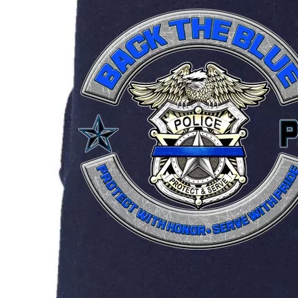 Back The Blue Police Protect And Serve Doggie 3-End Fleece Hoodie