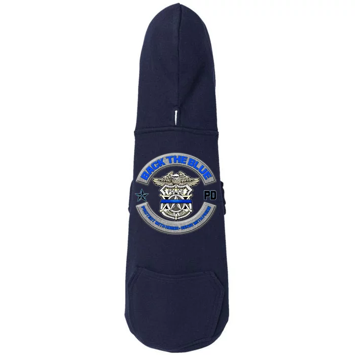 Back The Blue Police Protect And Serve Doggie 3-End Fleece Hoodie