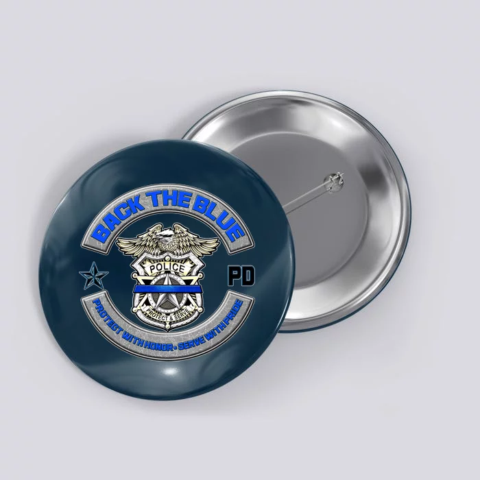 Back The Blue Police Protect And Serve Button