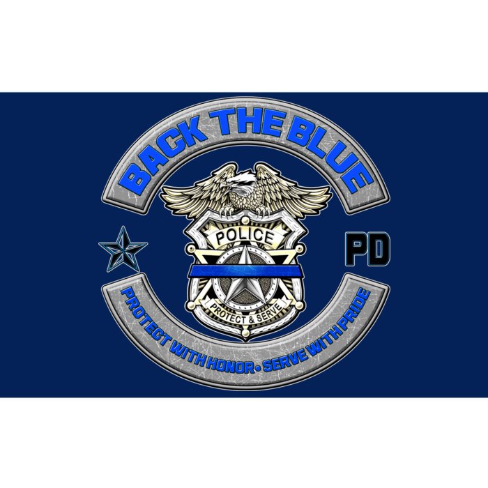 Back The Blue Police Protect And Serve Bumper Sticker