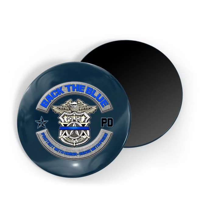 Back The Blue Police Protect And Serve Magnet