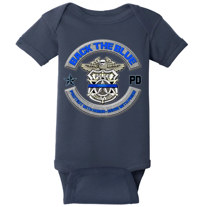 Back The Blue Police Protect And Serve Baby Bodysuit