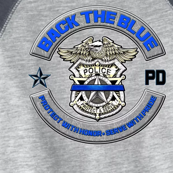 Back The Blue Police Protect And Serve Toddler Fine Jersey T-Shirt