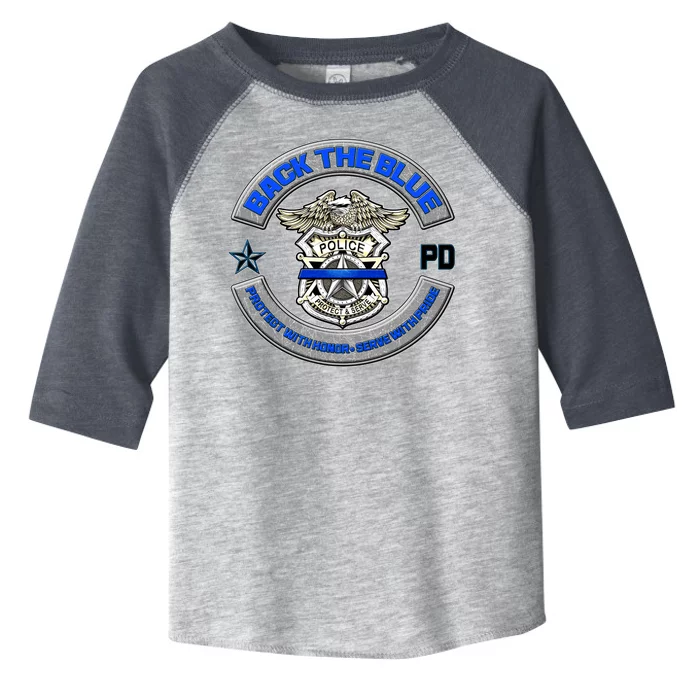 Back The Blue Police Protect And Serve Toddler Fine Jersey T-Shirt