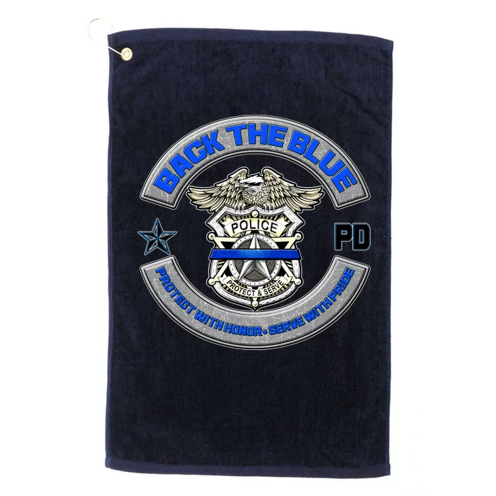 Back The Blue Police Protect And Serve Platinum Collection Golf Towel