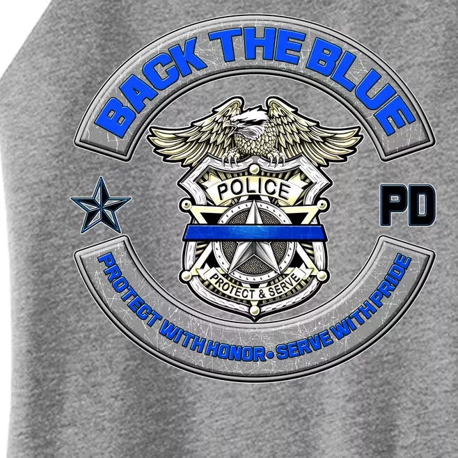 Back The Blue Police Protect And Serve Women’s Perfect Tri Rocker Tank