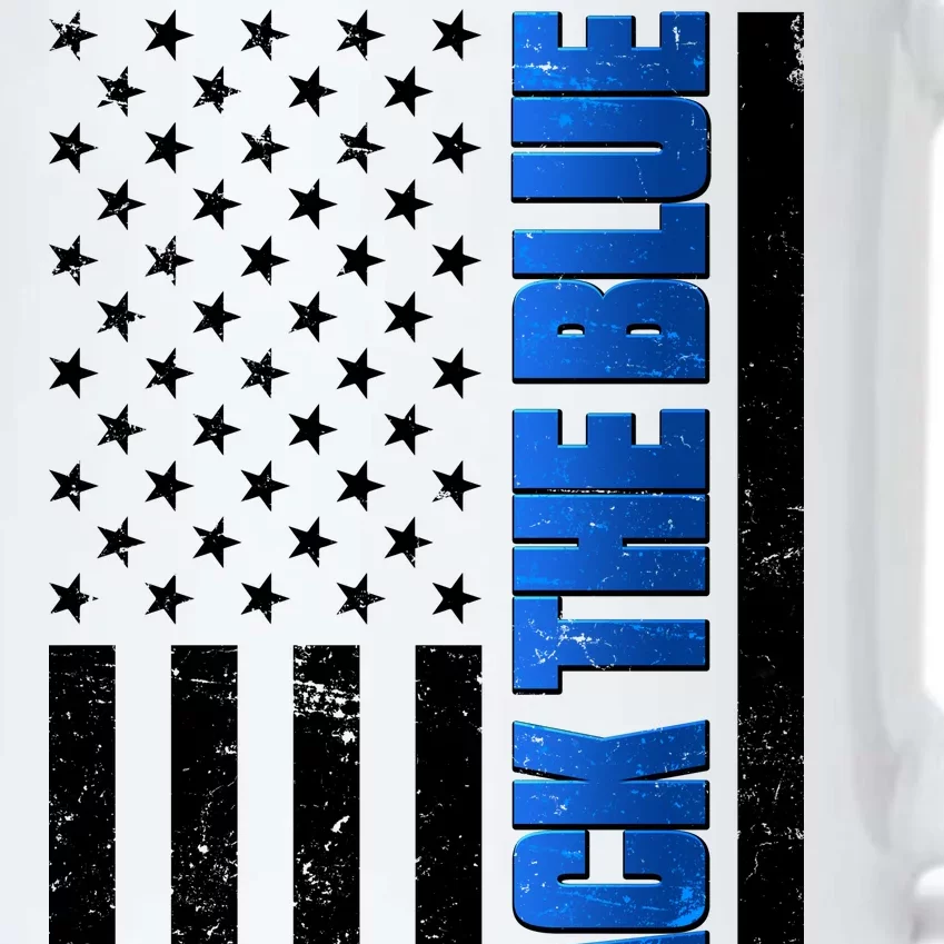 Back The Blue Thin Blue Line US Flag Black Color Changing Mug