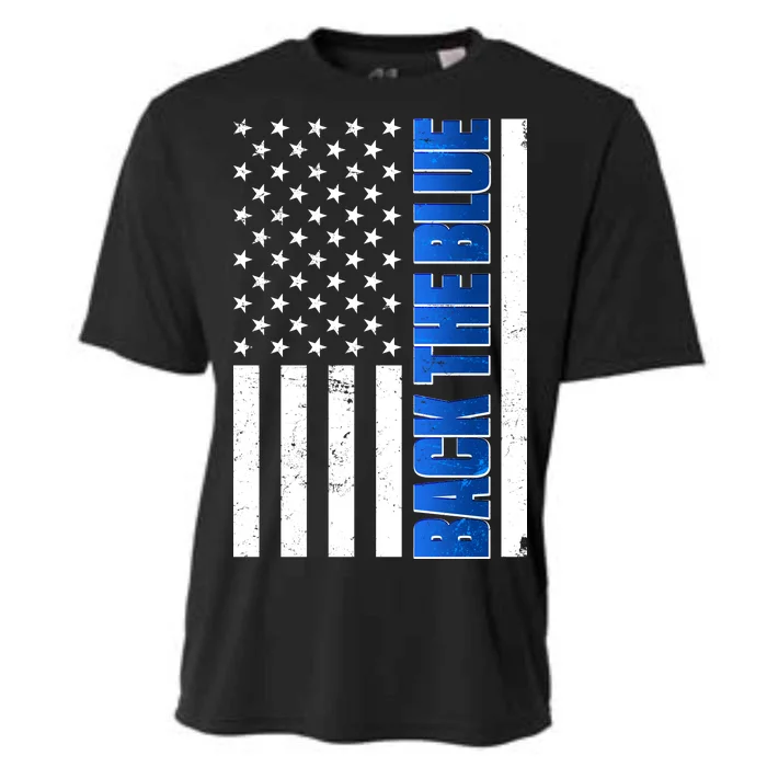 Back The Blue Thin Blue Line US Flag Cooling Performance Crew T-Shirt