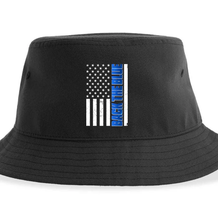 Back The Blue Thin Blue Line US Flag Sustainable Bucket Hat