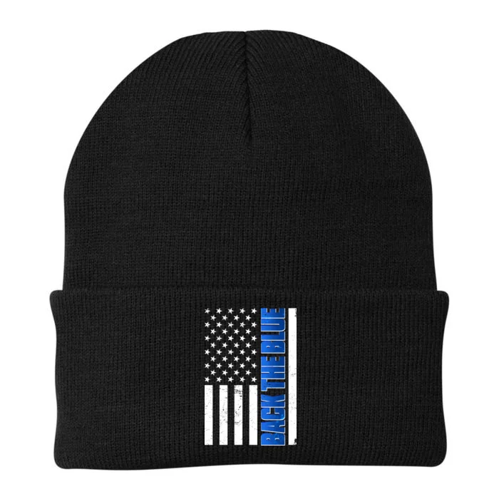 Back The Blue Thin Blue Line US Flag Knit Cap Winter Beanie