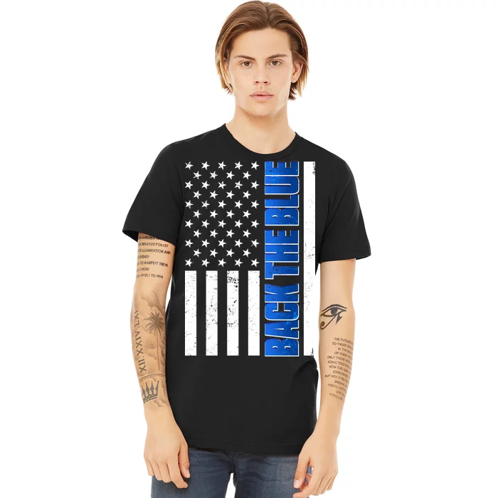 Back The Blue Thin Blue Line US Flag Premium T-Shirt