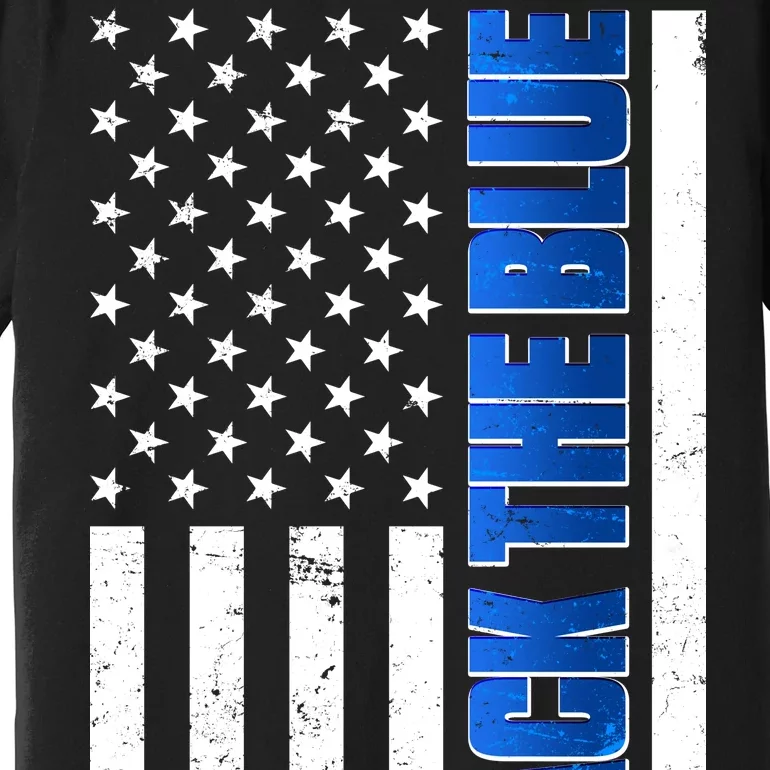 Back The Blue Thin Blue Line US Flag Premium T-Shirt