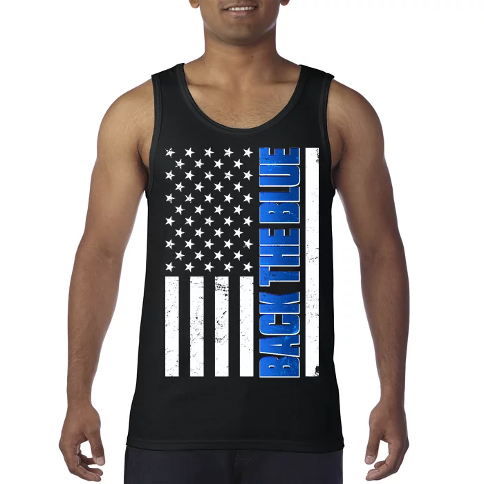 Back The Blue Thin Blue Line US Flag Tank Top