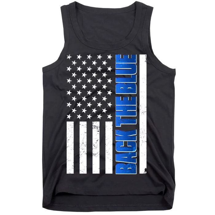 Back The Blue Thin Blue Line US Flag Tank Top