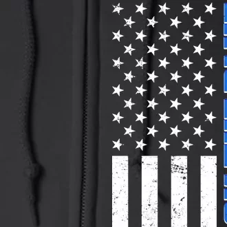 Back The Blue Thin Blue Line US Flag Full Zip Hoodie