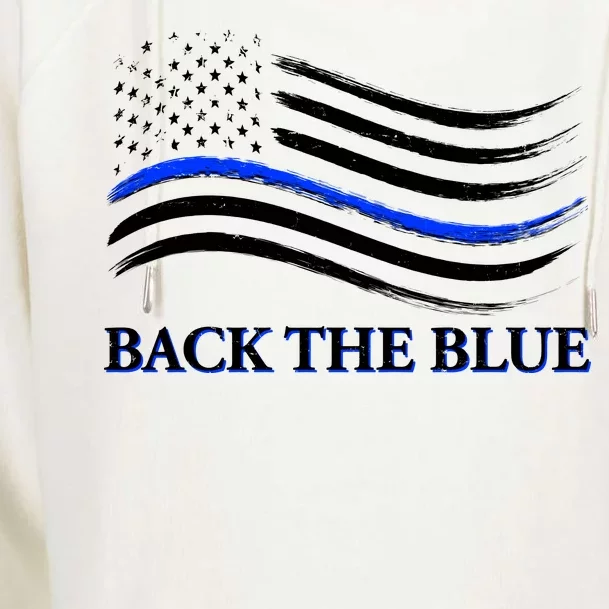 Back The Blue Thin Blue Line USA Flag Womens Funnel Neck Pullover Hood