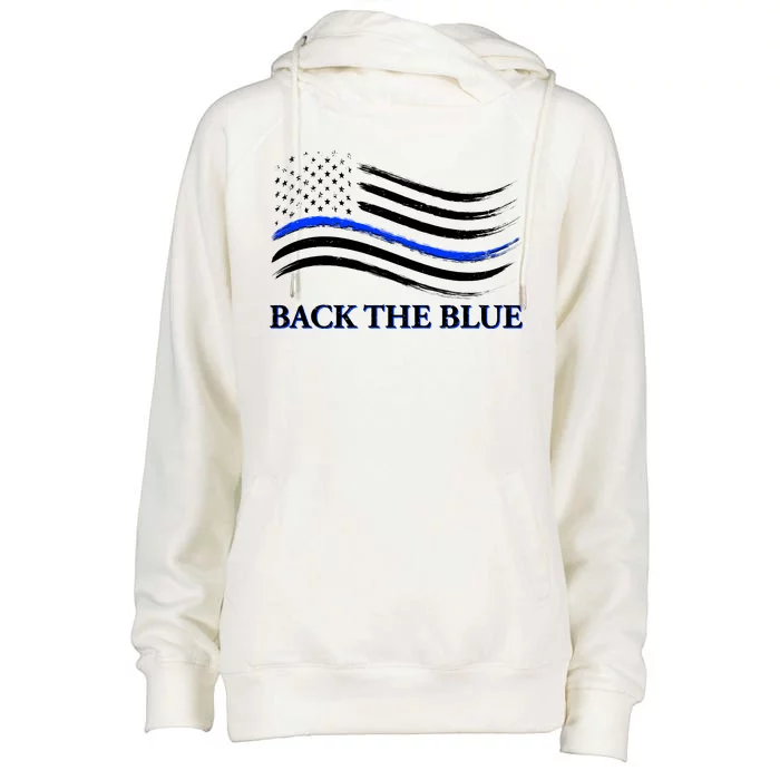 Back The Blue Thin Blue Line USA Flag Womens Funnel Neck Pullover Hood