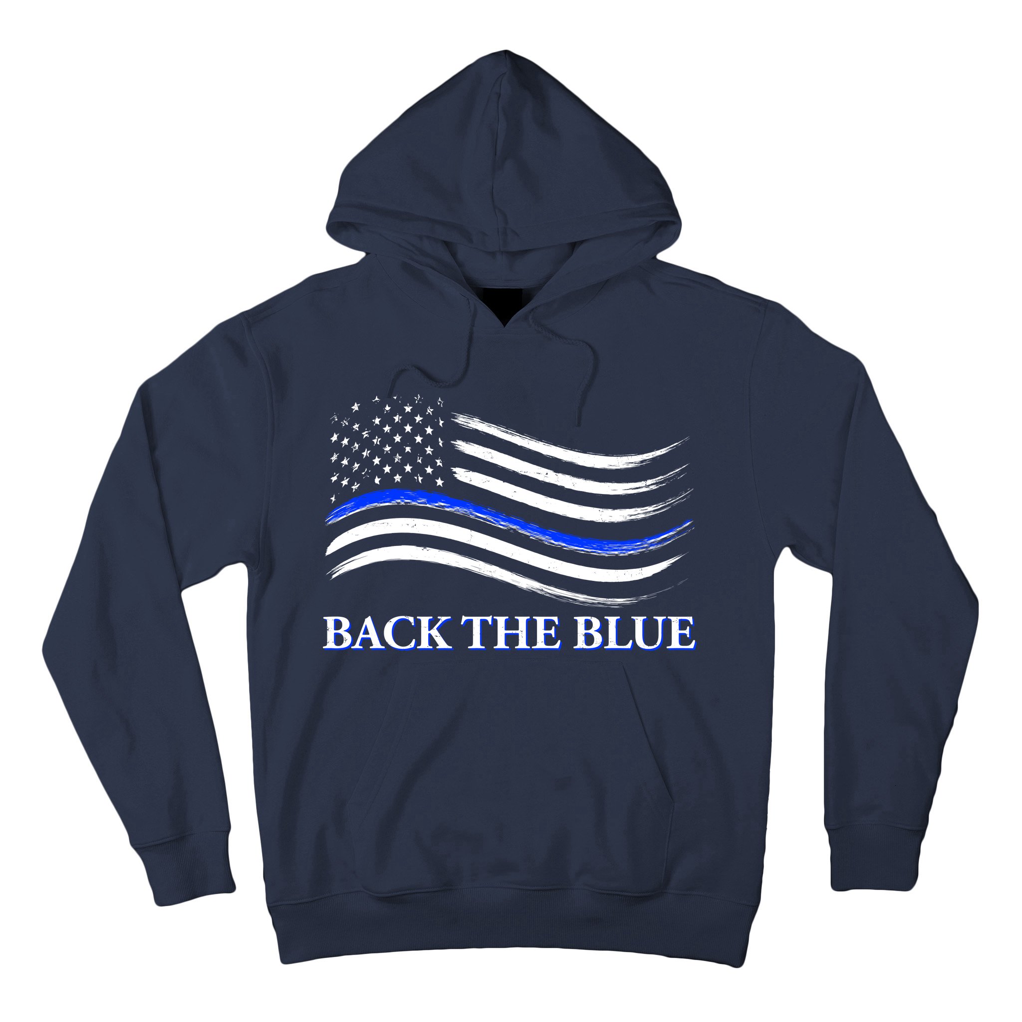 Back The Blue Thin Blue Line USA Flag Hoodie