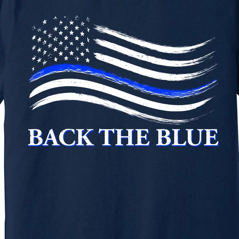 Back The Blue Thin Blue Line USA Flag Premium T-Shirt