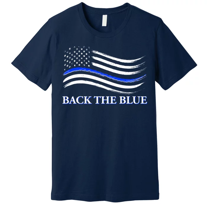 Back The Blue Thin Blue Line USA Flag Premium T-Shirt