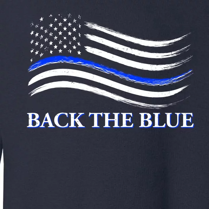 Back The Blue Thin Blue Line USA Flag Toddler Sweatshirt