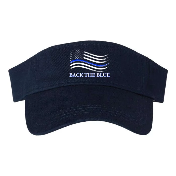 Back The Blue Thin Blue Line USA Flag Valucap Bio-Washed Visor