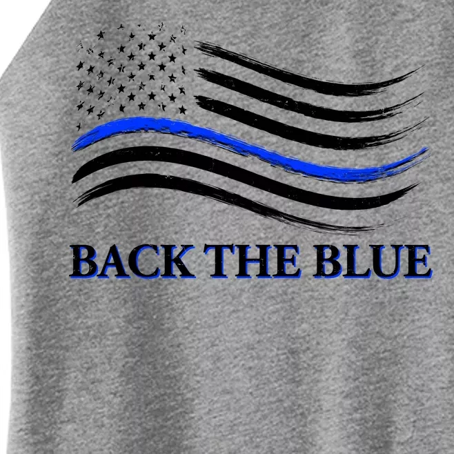 Back The Blue Thin Blue Line USA Flag Women’s Perfect Tri Rocker Tank