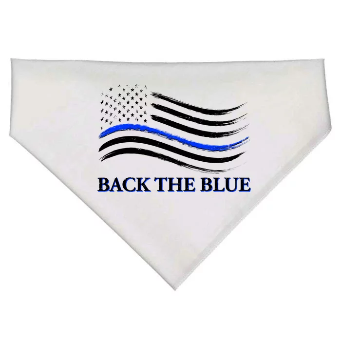 Back The Blue Thin Blue Line USA Flag USA-Made Doggie Bandana