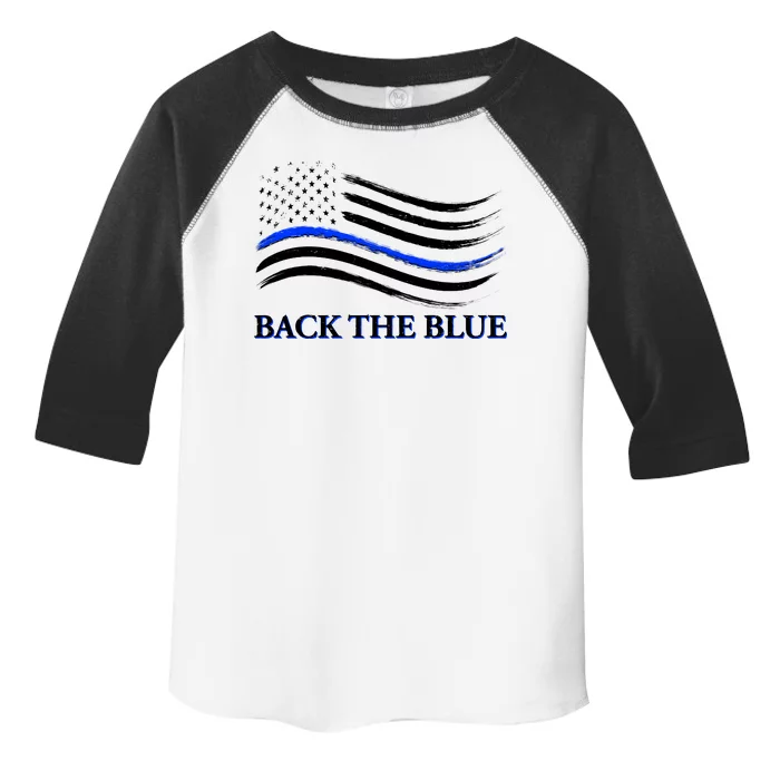 Back The Blue Thin Blue Line USA Flag Toddler Fine Jersey T-Shirt