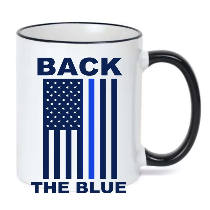 Back The Blue US Thin Line Support Cops Black Color Changing Mug