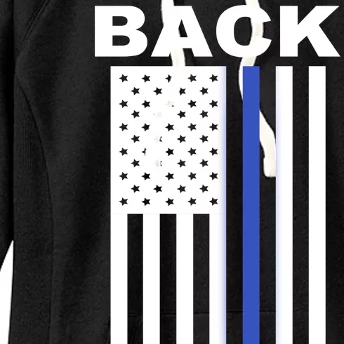 Back The Blue US Thin Line Support Cops Women's Fleece Hoodie