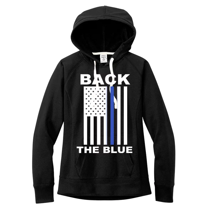 Back The Blue US Thin Line Support Cops Women's Fleece Hoodie