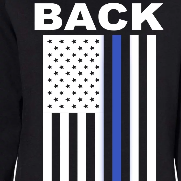 Back The Blue US Thin Line Support Cops Womens California Wash Sweatshirt