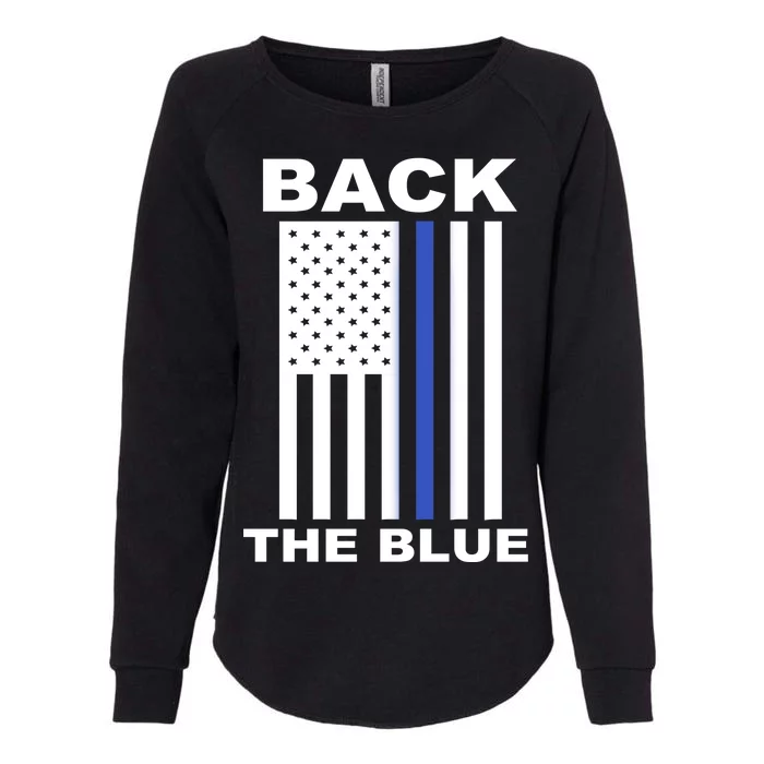 Back The Blue US Thin Line Support Cops Womens California Wash Sweatshirt