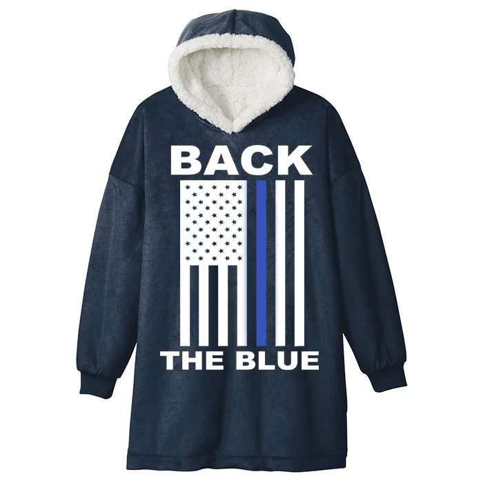 Back The Blue US Thin Line Support Cops Hooded Wearable Blanket