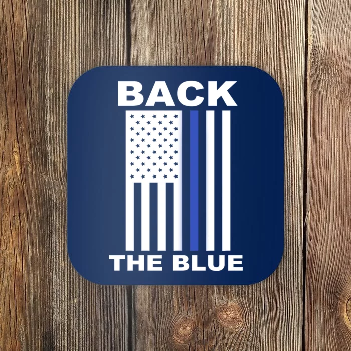 Back The Blue US Thin Line Support Cops Coaster