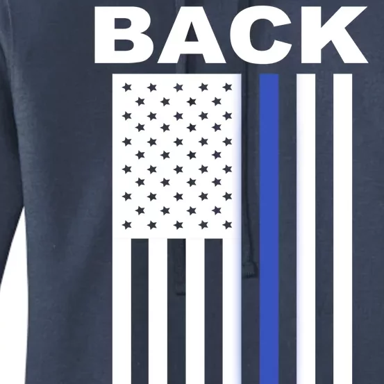 Back The Blue US Thin Line Support Cops Women's Pullover Hoodie