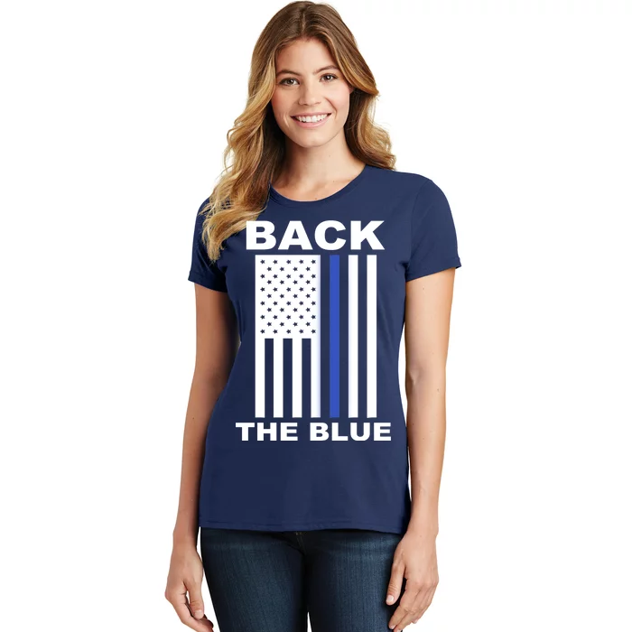 Back The Blue US Thin Line Support Cops Women's T-Shirt