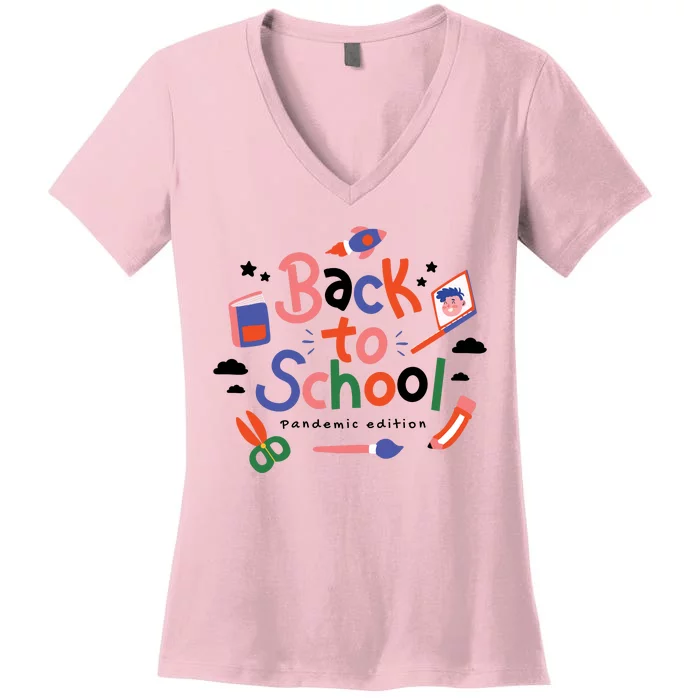 Back To School Pandemic Edition Women's V-Neck T-Shirt