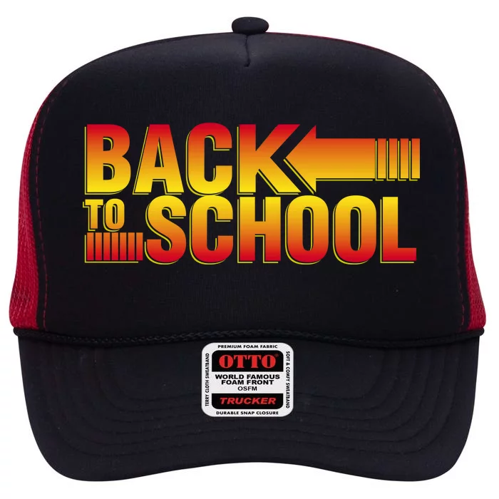 Back To School Parody Logo High Crown Mesh Trucker Hat