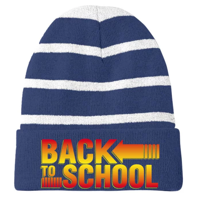 Back To School Parody Logo Striped Beanie with Solid Band