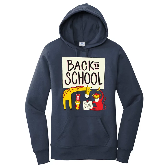 Back To School Stay Safe Animal Women's Pullover Hoodie