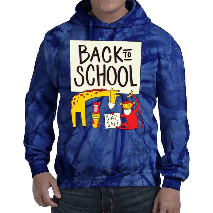 Back To School Stay Safe Animal Tie Dye Hoodie