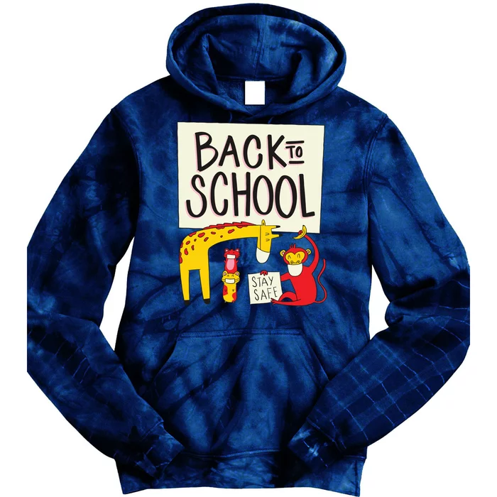 Back To School Stay Safe Animal Tie Dye Hoodie