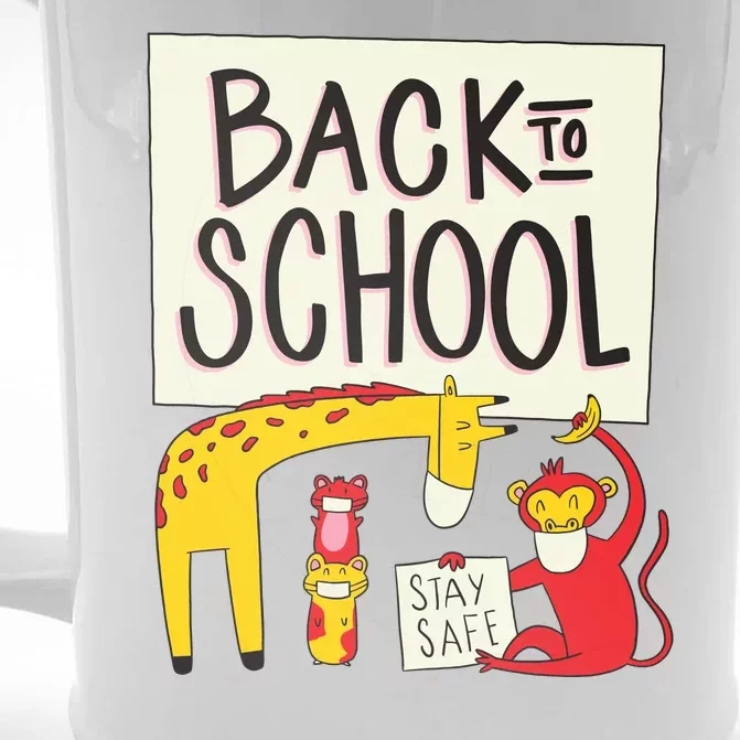 Back To School Stay Safe Animal Front & Back Beer Stein