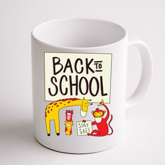 Back To School Stay Safe Animal Front & Back Coffee Mug