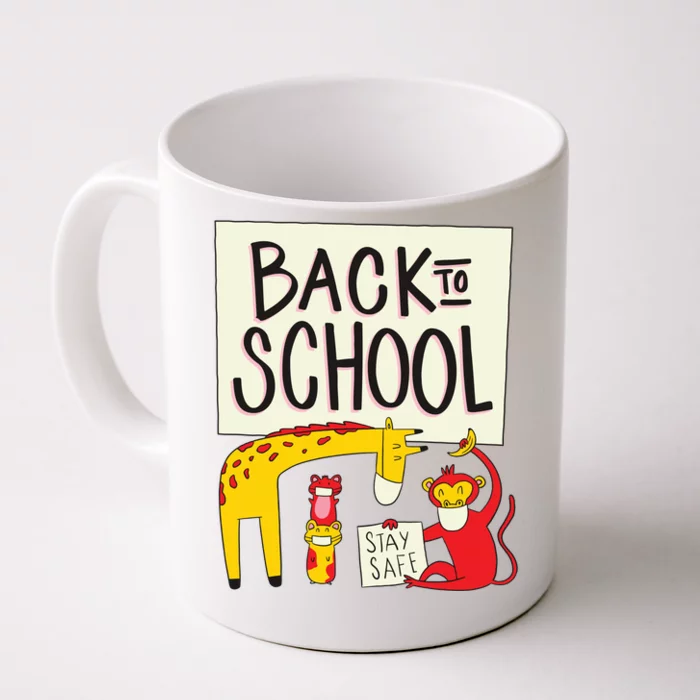 Back To School Stay Safe Animal Front & Back Coffee Mug