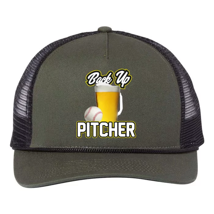 Back Up Pitcher Retro Rope Trucker Hat Cap