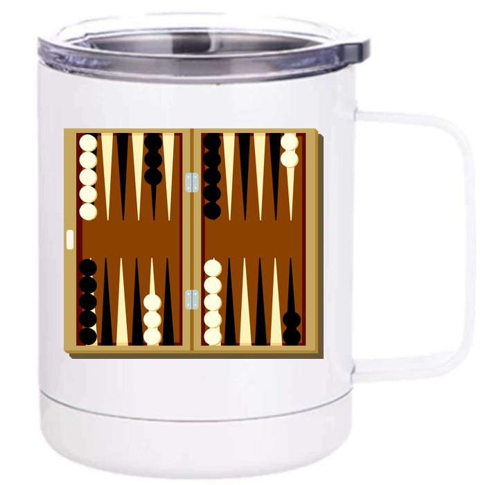 Backgammon Front & Back 12oz Stainless Steel Tumbler Cup