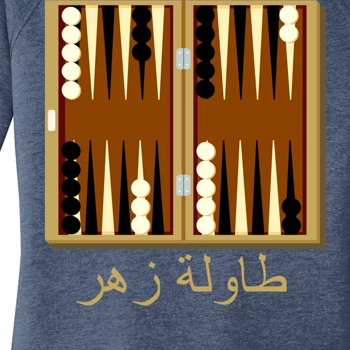 Backgammon Board In Arabic Women's Perfect Tri Tunic Long Sleeve Shirt